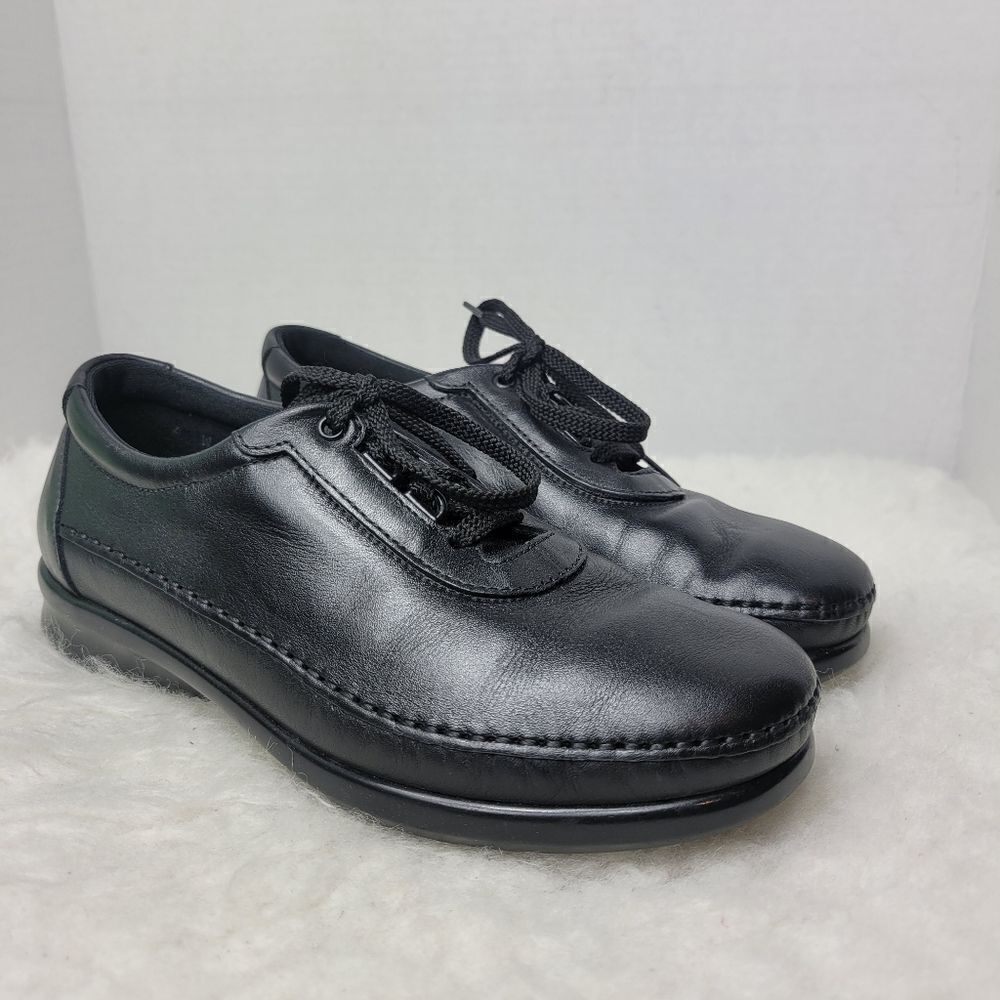 SAS Womens Traveler Tripad Comfort Black Leather Lace Up USA Made Shoes Size 6
